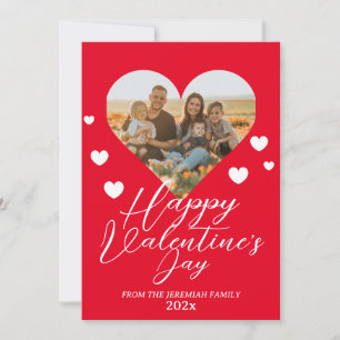 Tarjeta Festiva Elegant Love Happy Valentine Day Family Photo
