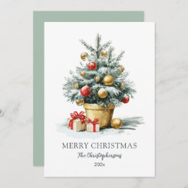 Tarjeta Festiva Elegant Merry Christmas Tree Non Photo Card