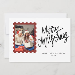 Tarjeta Festiva Elegant Minimal Christmas | Modern Family Photo