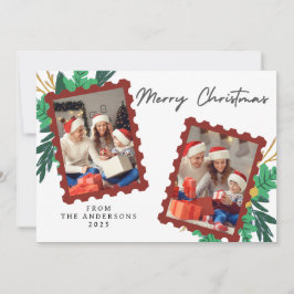 Tarjeta Festiva Elegant Minimal Christmas | Modern Family Photo