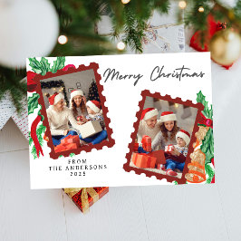 Tarjeta Festiva Elegant Minimal Christmas | Modern Family Photo