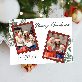 Tarjeta Festiva Elegant Minimal Christmas | Modern Family Photo