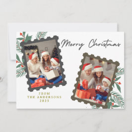 Tarjeta Festiva Elegant Minimal Christmas | Modern Family Photo