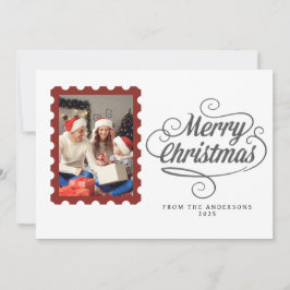 Tarjeta Festiva Elegant Minimal Christmas | Modern Family Photo