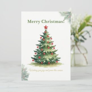 Tarjeta Festiva Elegant Minimal Christmas Tree Card