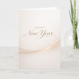 Tarjeta Festiva Elegant Minimalist Gold Script Happy New Year