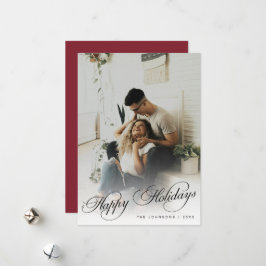 Tarjeta Festiva Elegant Modern Calligraphy Script Christmas Photo