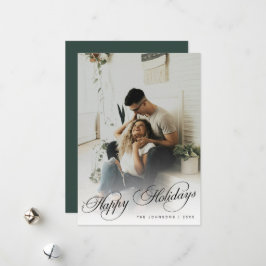 Tarjeta Festiva Elegant Modern Calligraphy Script Christmas Photo