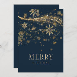 Tarjeta Festiva Elegant Modern Gold Glitter Chic Christmas