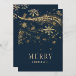 Tarjeta Festiva Elegant Modern Gold Glitter Chic Christmas