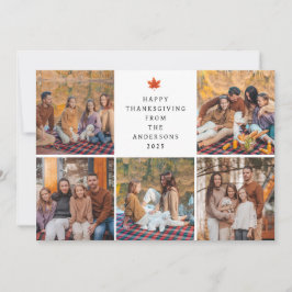 Tarjeta Festiva Elegant Modern Happy Thanksgiving Autumn 5 Photo