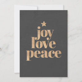 Tarjeta Festiva Elegant Modern Joy, Love & Peace Christmas