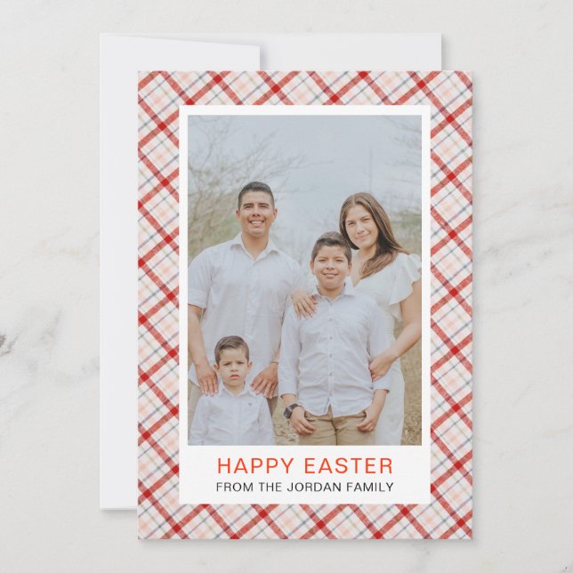 Tarjeta Festiva Elegant Modern Pattern Happy Easter Photo (Anverso)