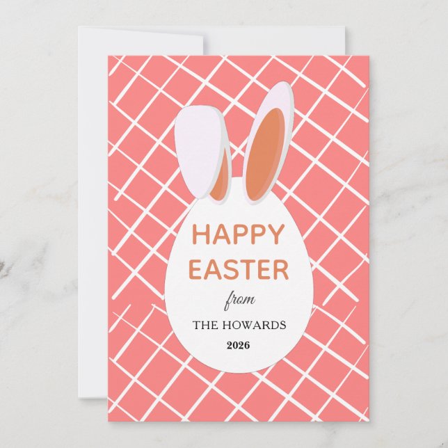 Tarjeta Festiva Elegant Modern Patterns Happy Easter Photo (Anverso)