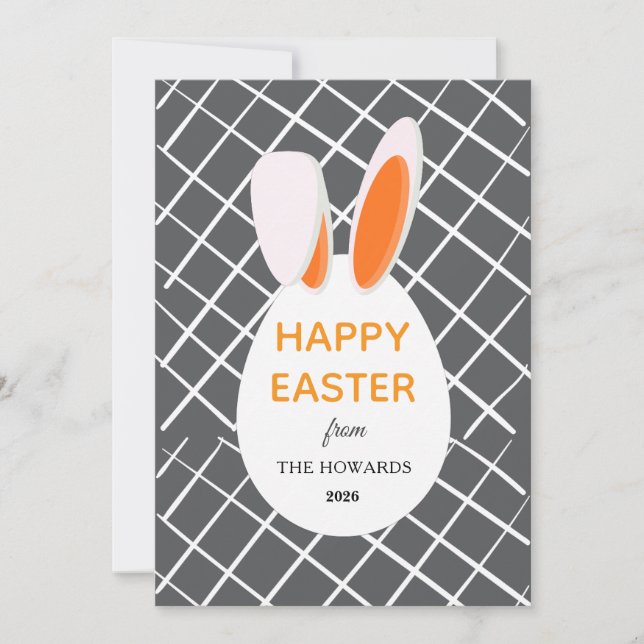 Tarjeta Festiva Elegant Modern Patterns Happy Easter Photo (Anverso)