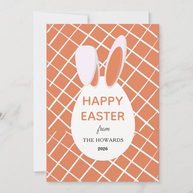 Tarjeta Festiva Elegant Modern Patterns Happy Easter Photo (Anverso)