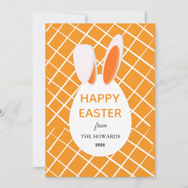Tarjeta Festiva Elegant Modern Patterns Happy Easter Photo (Anverso)