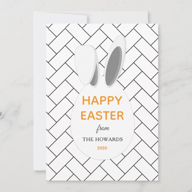 Tarjeta Festiva Elegant Modern Patterns Happy Easter Photo (Anverso)