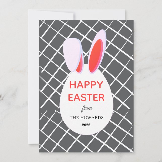 Tarjeta Festiva Elegant Modern Patterns Happy Easter Photo (Anverso)