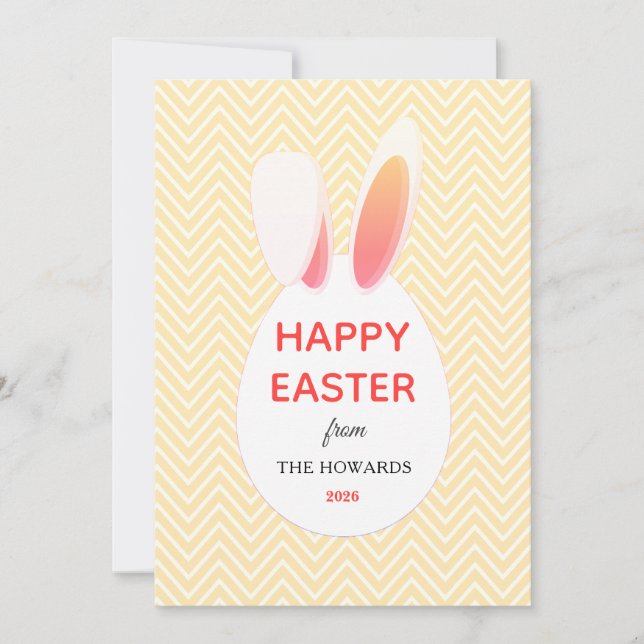 Tarjeta Festiva Elegant Modern Patterns Happy Easter Photo (Anverso)