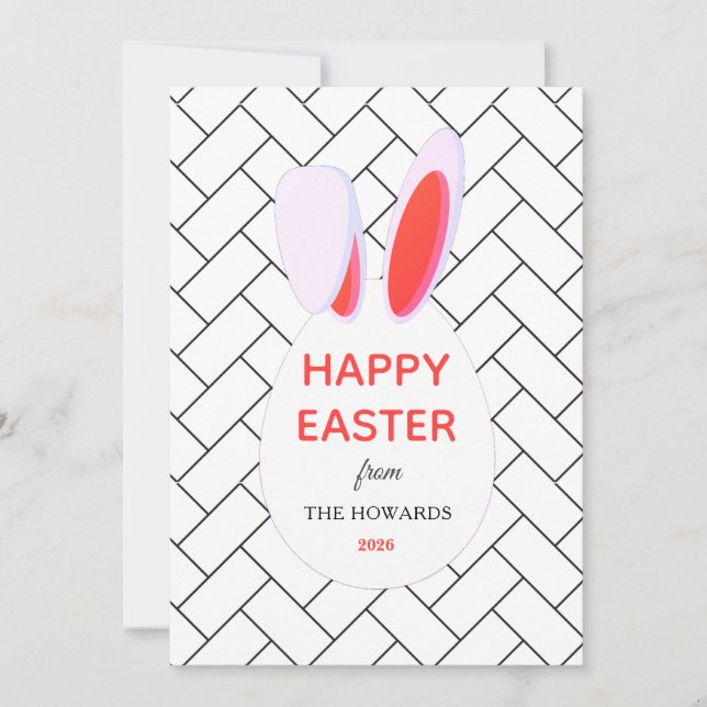 Tarjeta Festiva Elegant Modern Patterns Happy Easter Photo (Anverso)