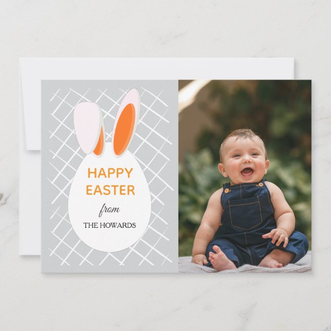 Tarjeta Festiva Elegant Modern Patterns Happy Easter Photo (Anverso)