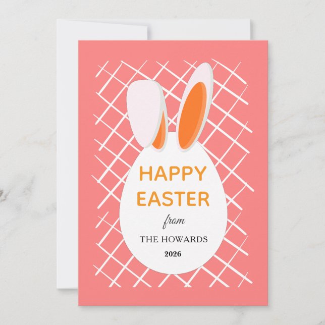 Tarjeta Festiva Elegant Modern Patterns Happy Easter Photo (Anverso)