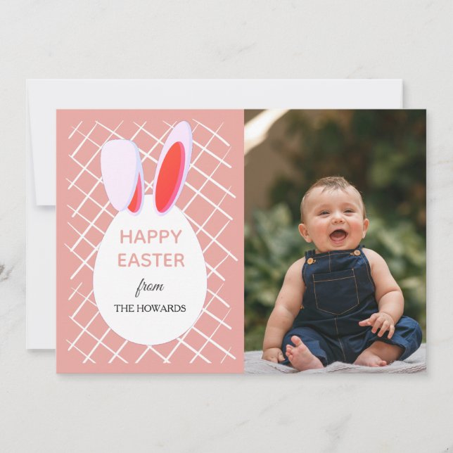 Tarjeta Festiva Elegant Modern Patterns Happy Easter Photo (Anverso)