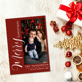 Tarjeta Festiva Elegant Modern Photo Holiday Card |Merry Christmas