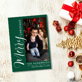 Tarjeta Festiva Elegant Modern Photo Holiday Card |Merry Christmas