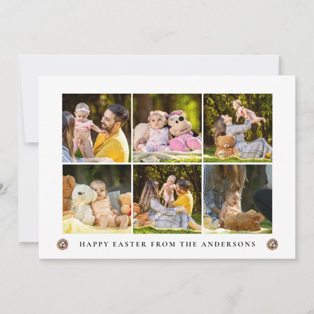 Tarjeta Festiva Elegant Modern Simple Eggs Happy Easter Photo (Anverso)