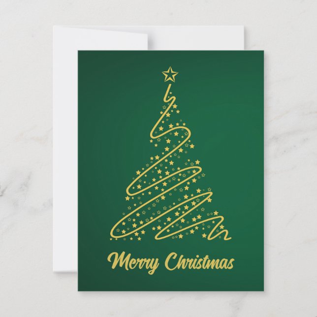 Tarjeta Festiva Elegant Modern Simple Minimalist Christmas Tree (Anverso)