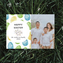 Tarjeta Festiva Elegant Modern Watercolor Eggs Happy Easter Photo