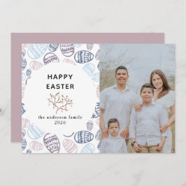 Tarjeta Festiva Elegant Modern Watercolor Eggs Happy Easter Photo