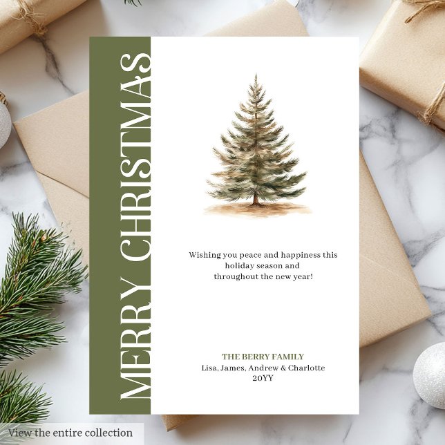 Tarjeta Festiva Elegant Neutral Tones Minimalist Christmas Card (Elegant Neutral Tones Minimalist Christmas Card)