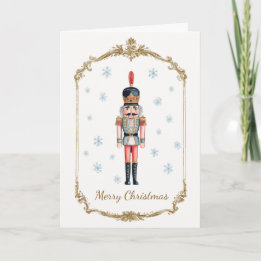 Tarjeta Festiva Elegant Personalized Nutcracker Photo Christmas