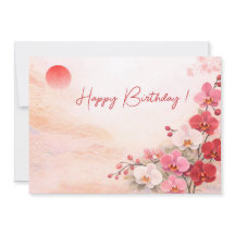 Elegant Pink Orchid Birthday Card