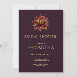Tarjeta Festiva Elegant Plum Gothic Bridal Shower Invite