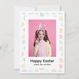 Tarjeta Festiva Elegant Pretty Pastel Chic Photo Happy Easter Eggs