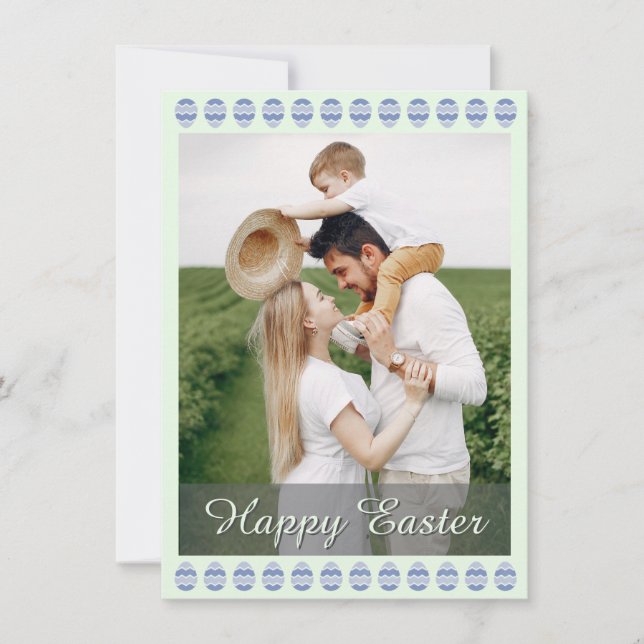 Tarjeta Festiva Elegant Pretty Pastel Chic Photo Happy Easter Eggs (Anverso)