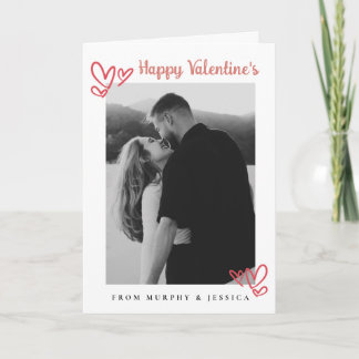 Tarjeta Festiva Elegant Red Hearts Happy Valentine's Day 1 Photo