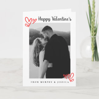 Tarjeta Festiva Elegant Red Hearts Happy Valentine's Day 1 Photo