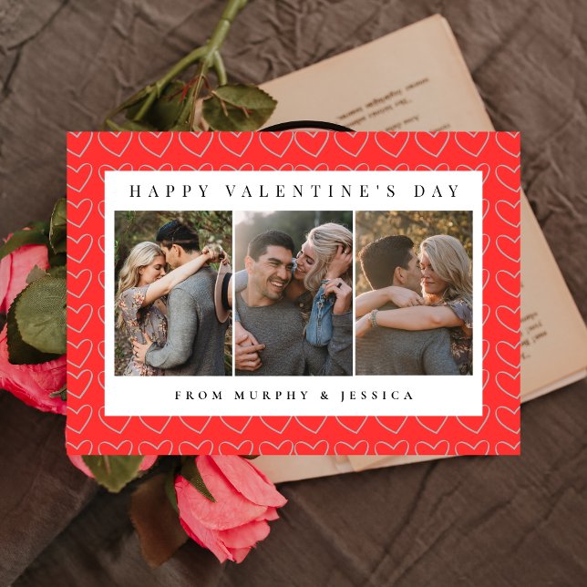 Tarjeta Festiva Elegant Red Hearts Happy Valentine's Day 3 Photo (Subido por el creador)