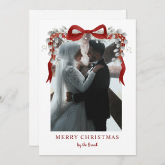 Tarjeta Festiva Elegant RedMerry Christmas Letterpress Photo Cards