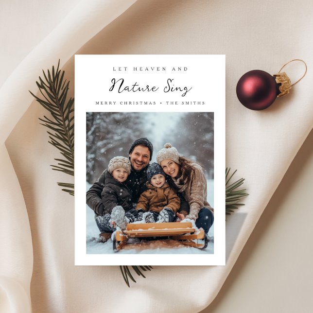 Tarjeta Festiva Elegant Religious Let heaven & Nature Sing Photo (Subido por el creador)