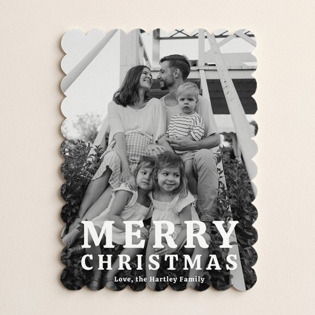 Tarjeta Festiva Elegant Scalloped Photo Christmas Cards (Subido por el creador)