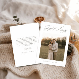 Tarjeta Festiva Elegant Script Joyful Tiding Boho Newlywed Photo