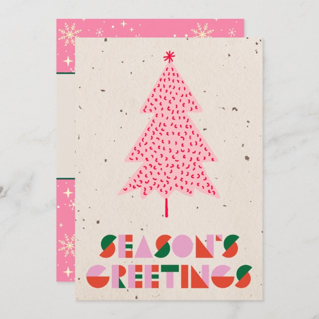 Tarjeta Festiva Elegant Script Tree Non Photo Watercolor Christmas (Anverso / Reverso)