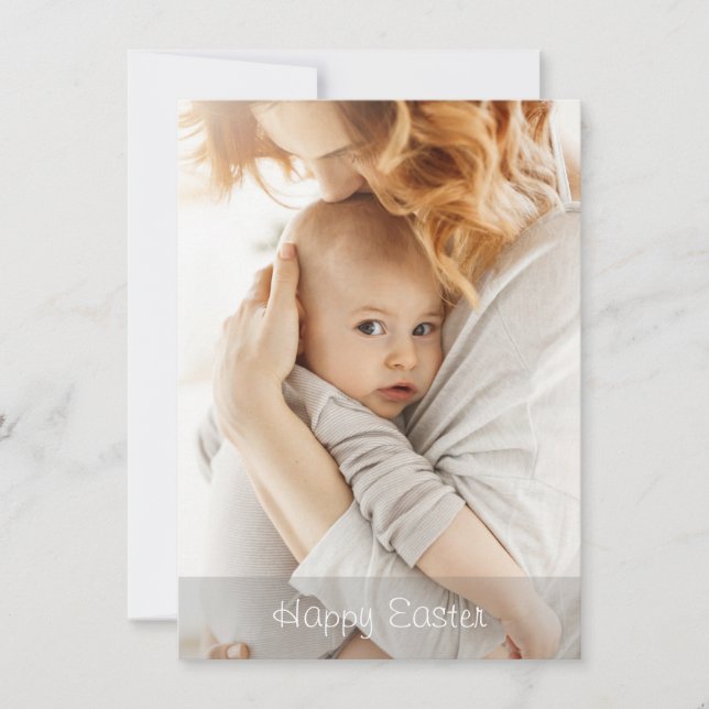 Tarjeta Festiva Elegant Simple Personalized Modern Happy Easter (Anverso)