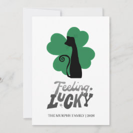 Tarjeta Festiva Elegant Simple Shamrock Photo St. Patrick's Day
